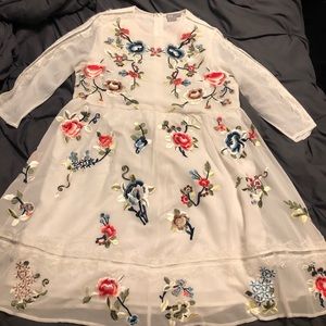 ASOS White Embroidered Maternity Dress